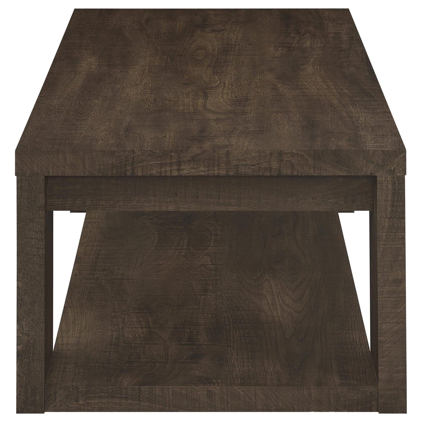 Pavone 3-Piece Coffee and End Table Set with Open Shelves Dark Rustic Mango view 11