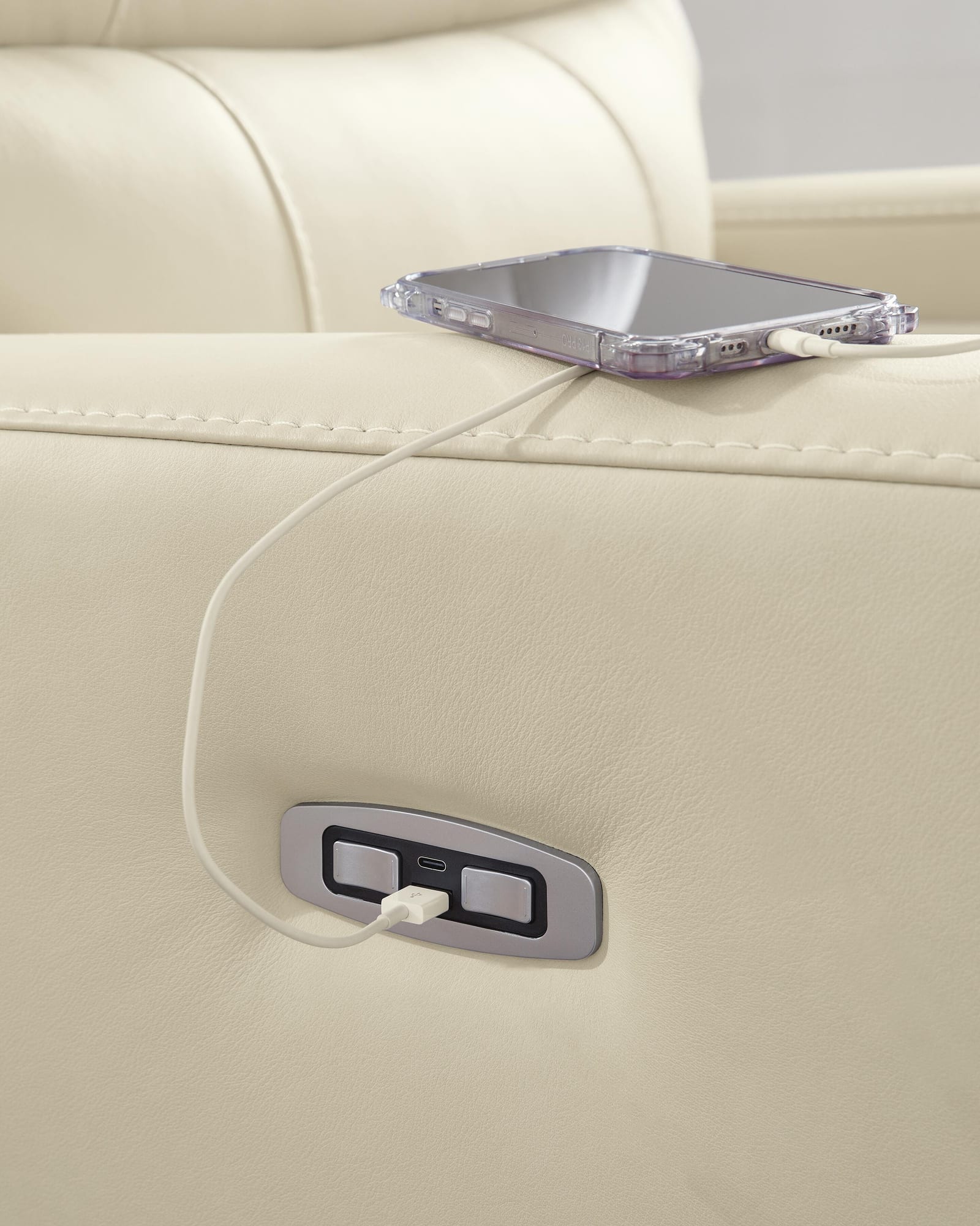 Pennacle Pier Canvas Leather Power Recliner view 4