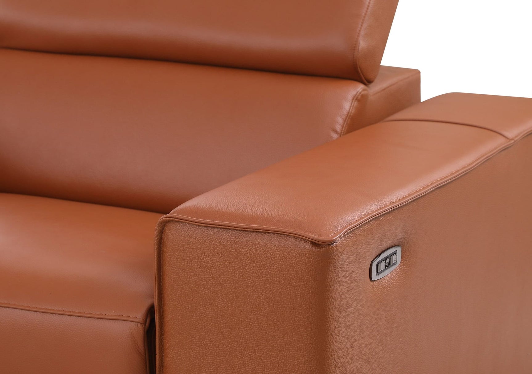 Picasso II Caramel Italian Leather 7-Piece Power Reclining Sectional with 3 Power Seats view 5