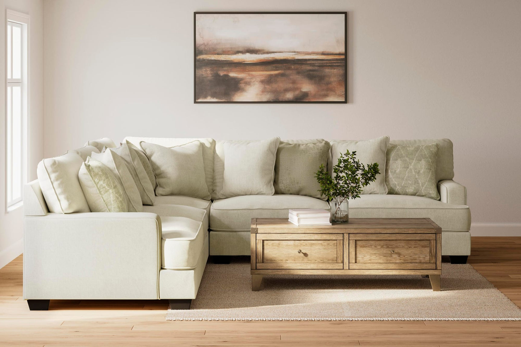 Rawcliffe Parchment Chenille 5-Piece Sectional from Ella Furniture