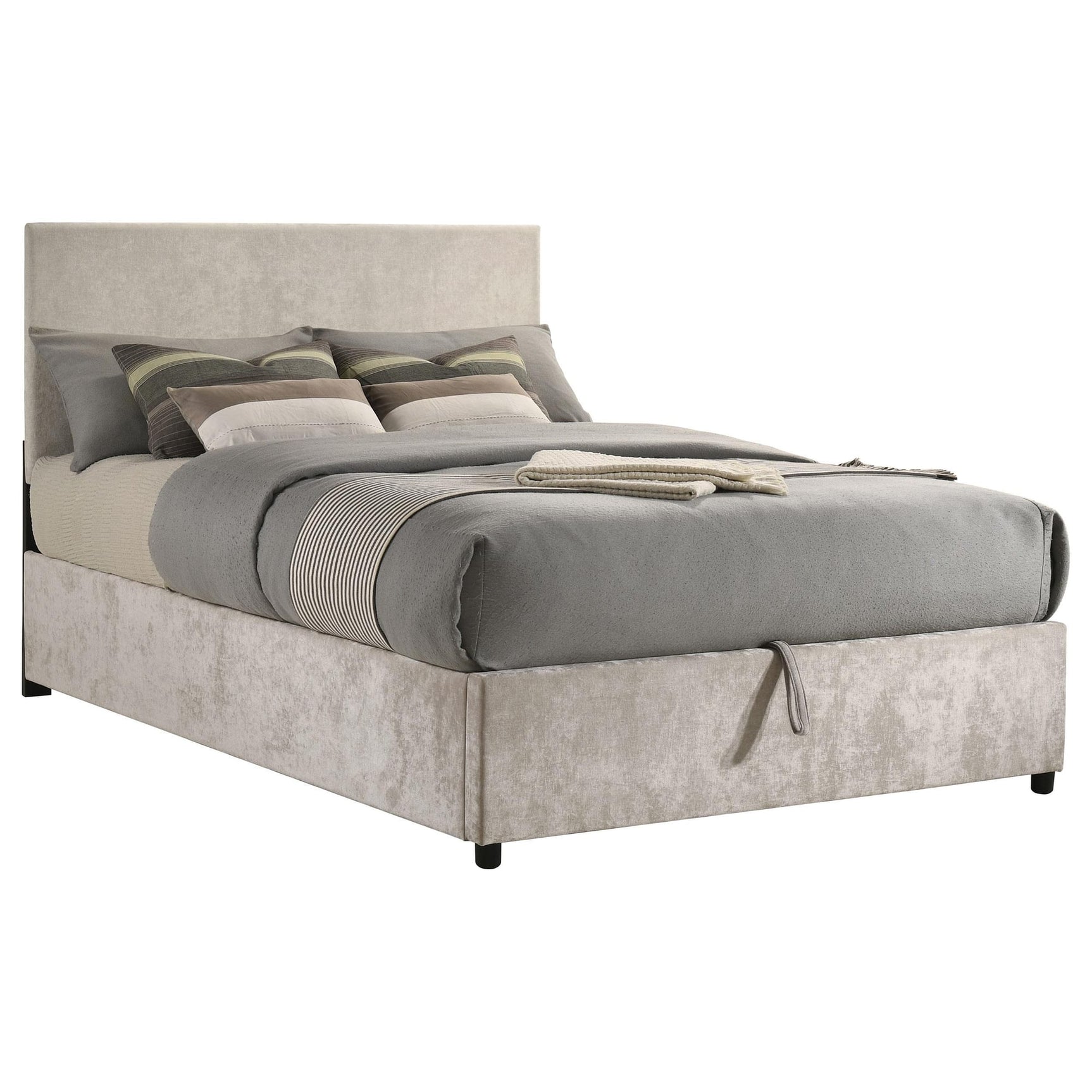 Reeves Upholstered Full Lift-Top Storage Platform Bed Beige view 5