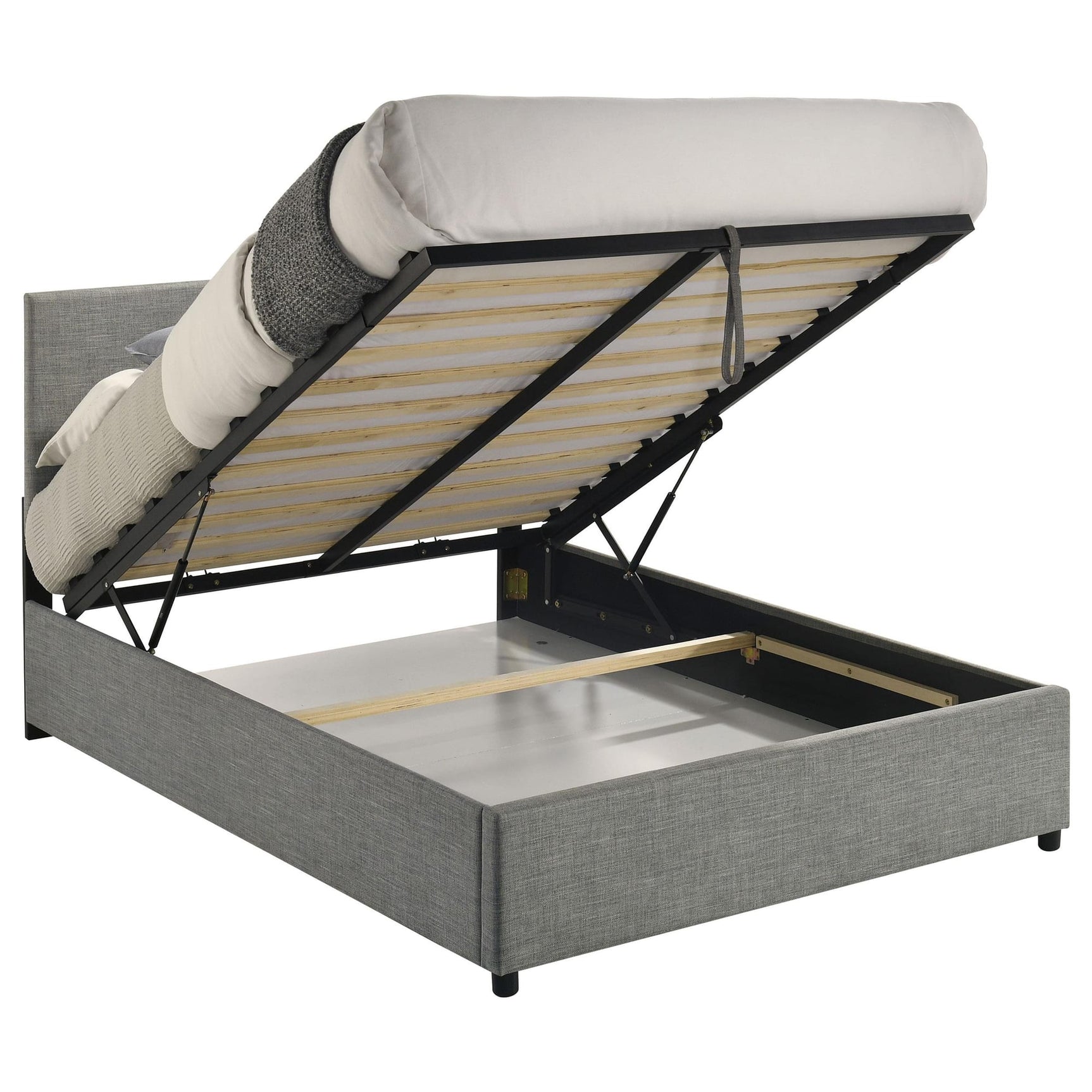 Reeves Upholstered Full Lift-Top Storage Platform Bed Grey view 6