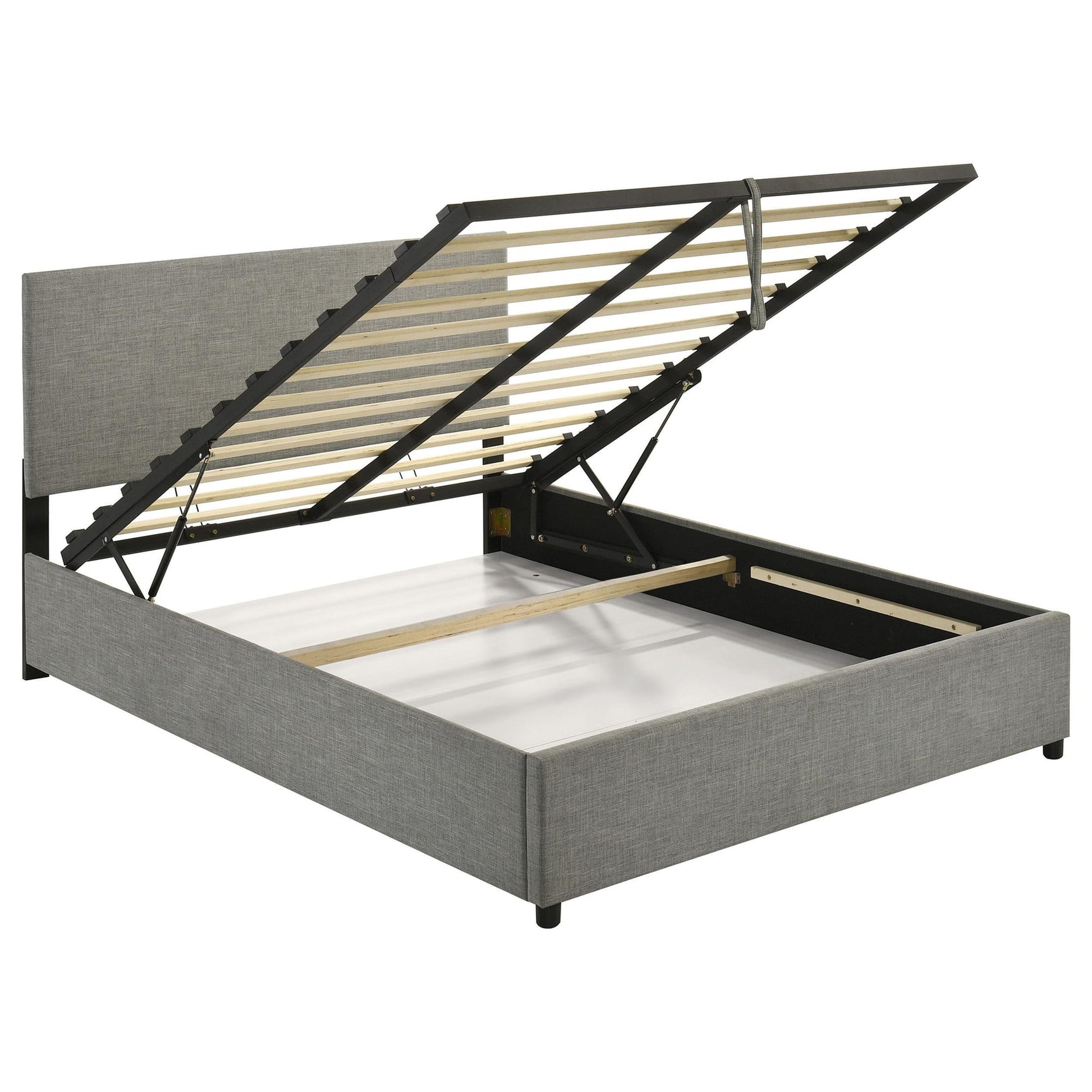 Reeves Upholstered Queen Lift-Top Storage Platform Bed Grey from Ella Furniture