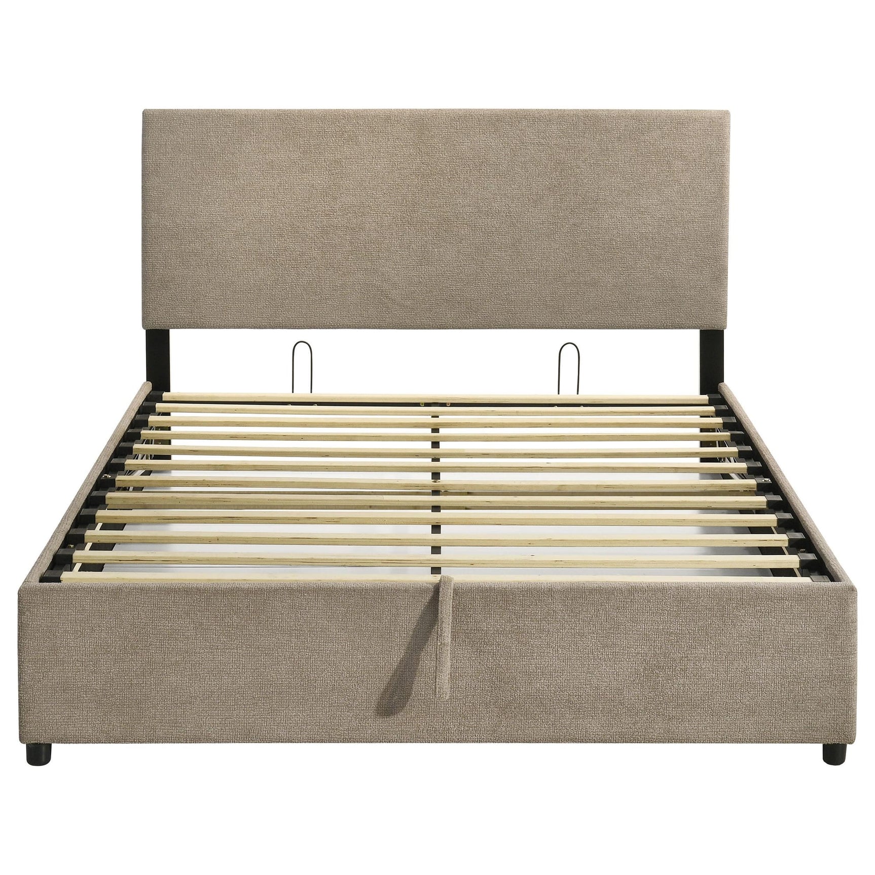 Reeves Upholstered Queen Lift-Top Storage Platform Bed Tan view 7