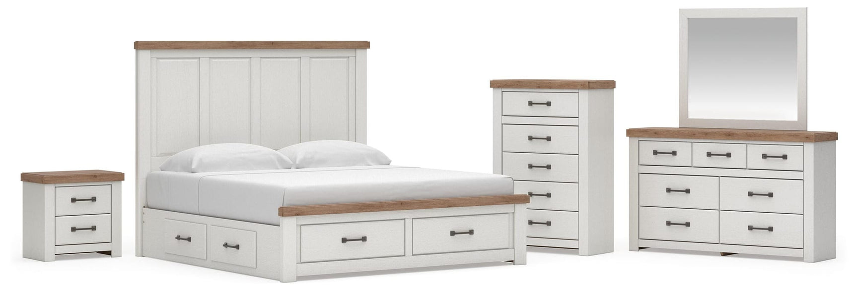 Savonport White/Brown Panel Storage Bedroom Set view 40