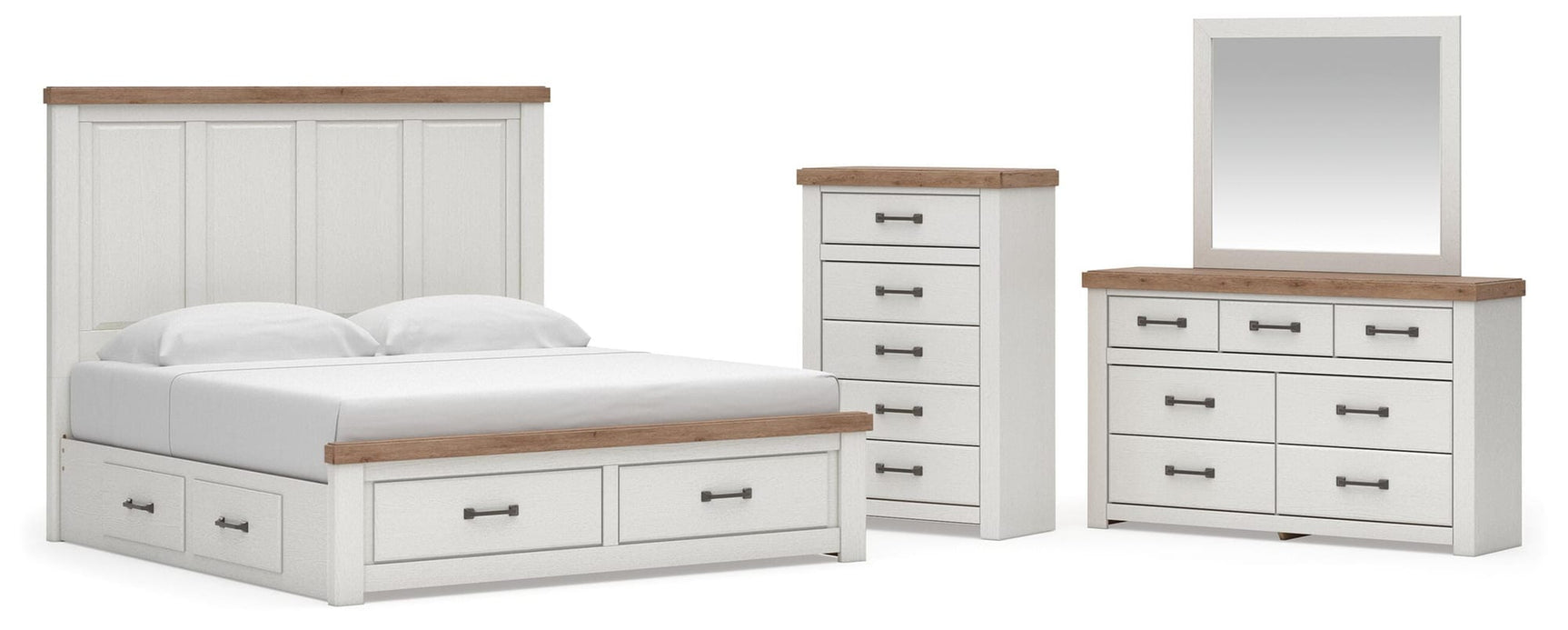 Savonport White/Brown Panel Storage Bedroom Set view 47
