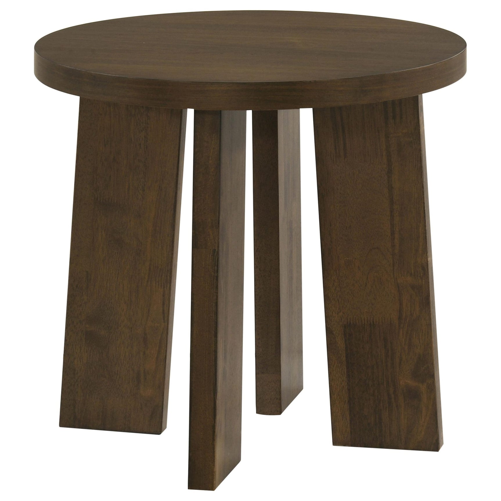 Strouse Contemporary Round End Table in Dark Walnut from Ella Furniture