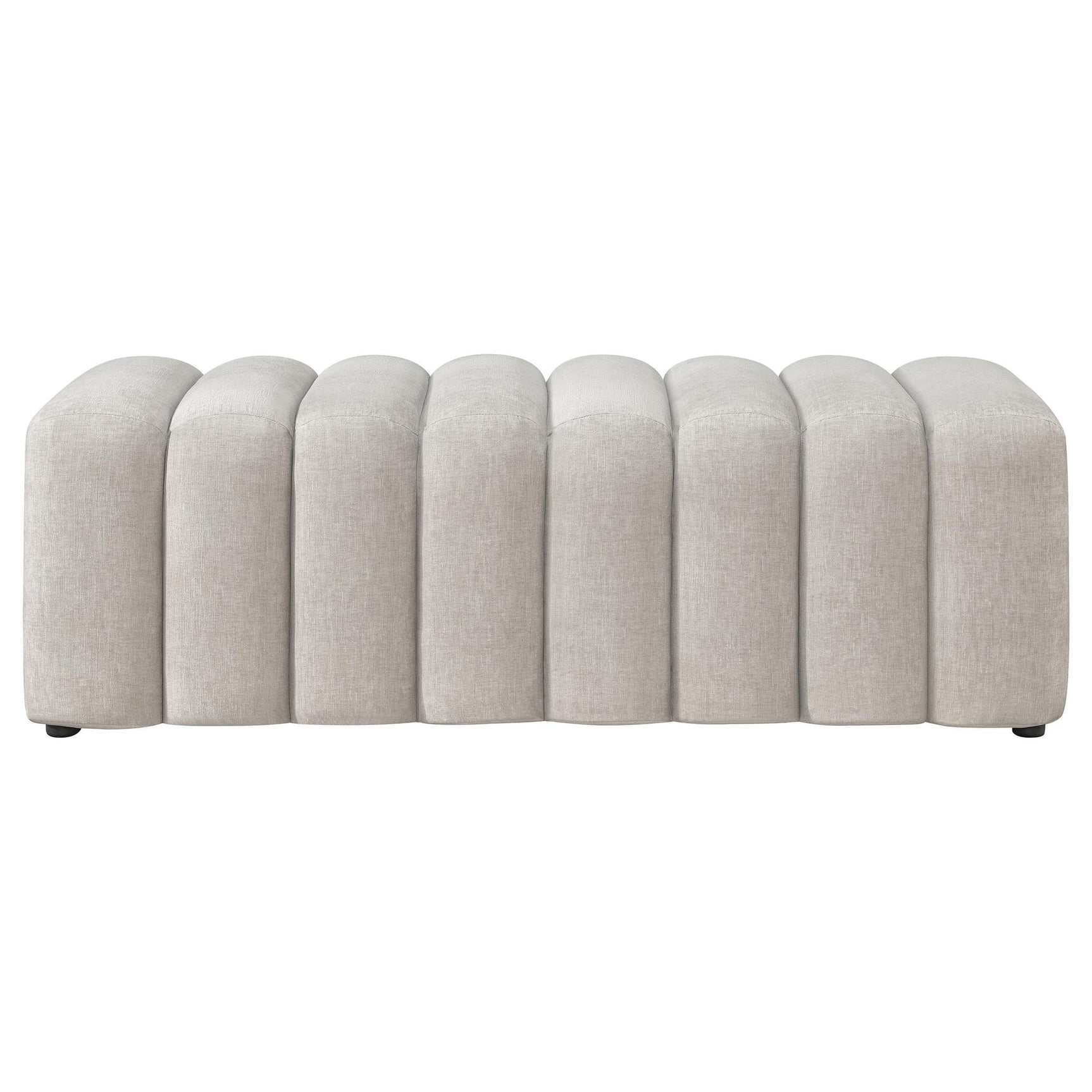 Summer Chenille Upholstered Channel Accent Bench Beige view 3