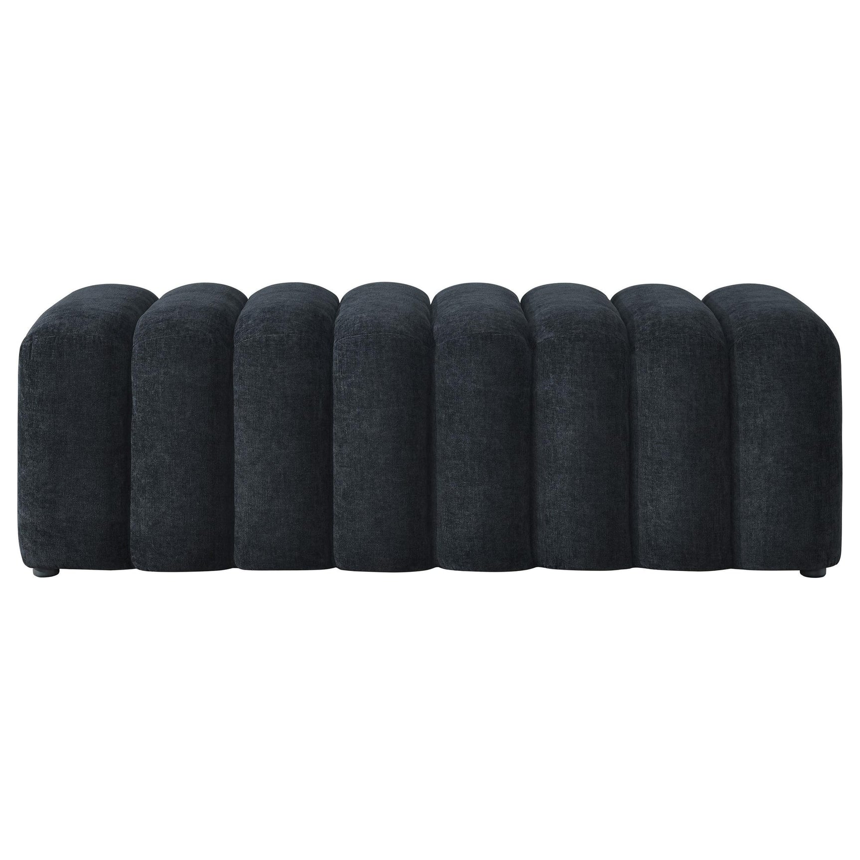 Summer Chenille Upholstered Channel Accent Bench Black view 3