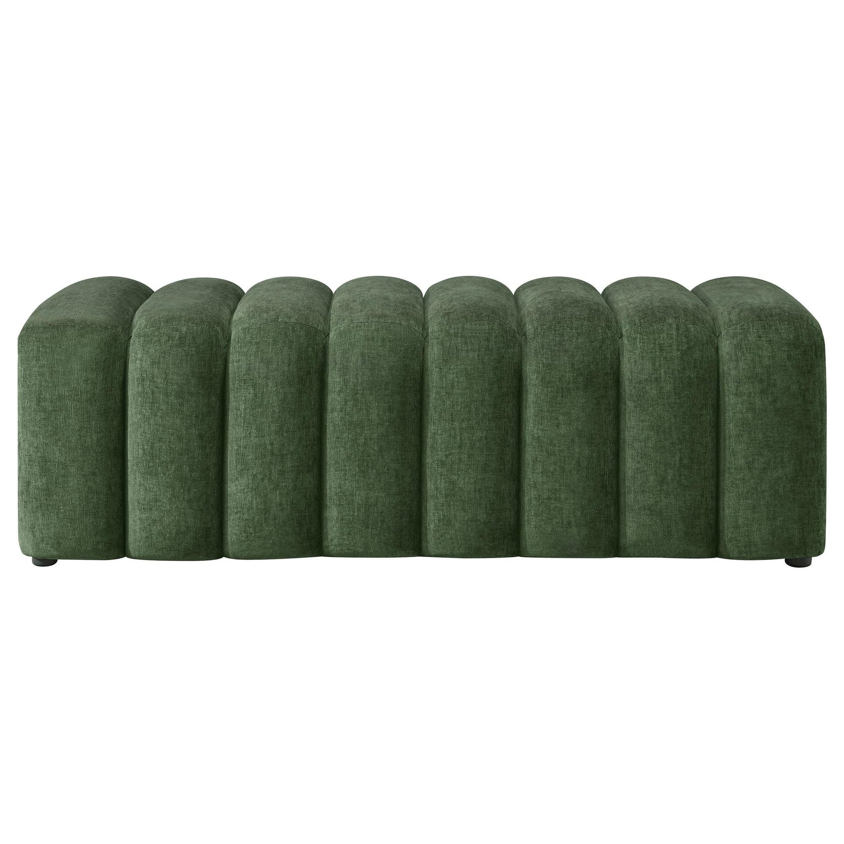 Summer Chenille Upholstered Channel Accent Bench Green view 3