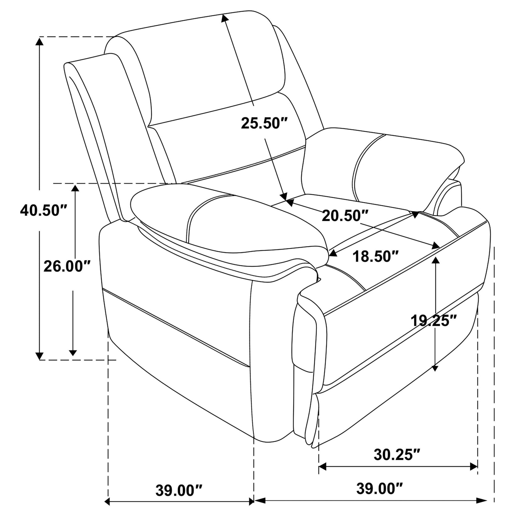 Ellington 3-piece Upholstered Padded Arm Sofa Set Dark Brown 508281-S3 - Ella Furniture