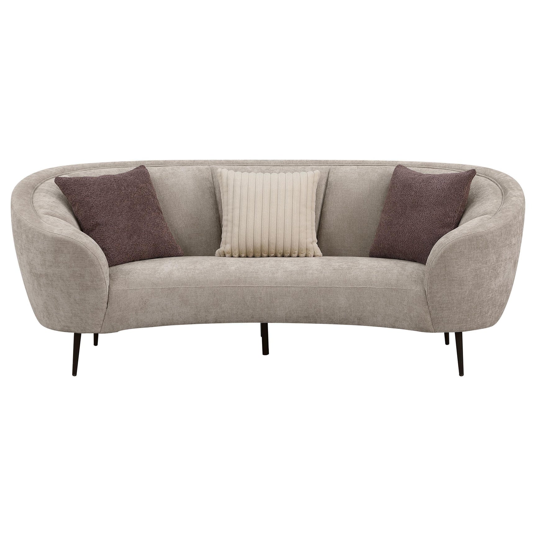Ellorie 3-piece Upholstered Curved Sofa Set Beige 504837-S3 - Ella Furniture
