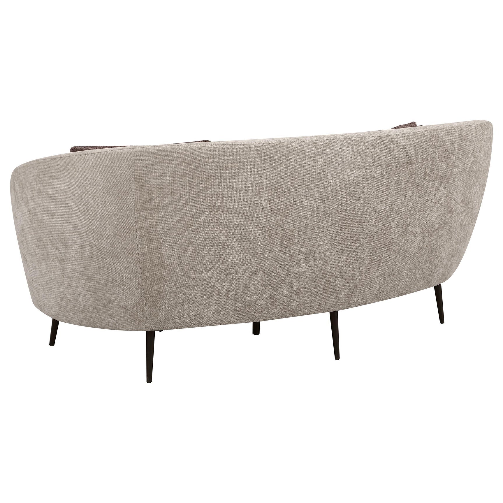 Ellorie Upholstered Channel Back Curved Loveseat Beige 504838 - Ella Furniture