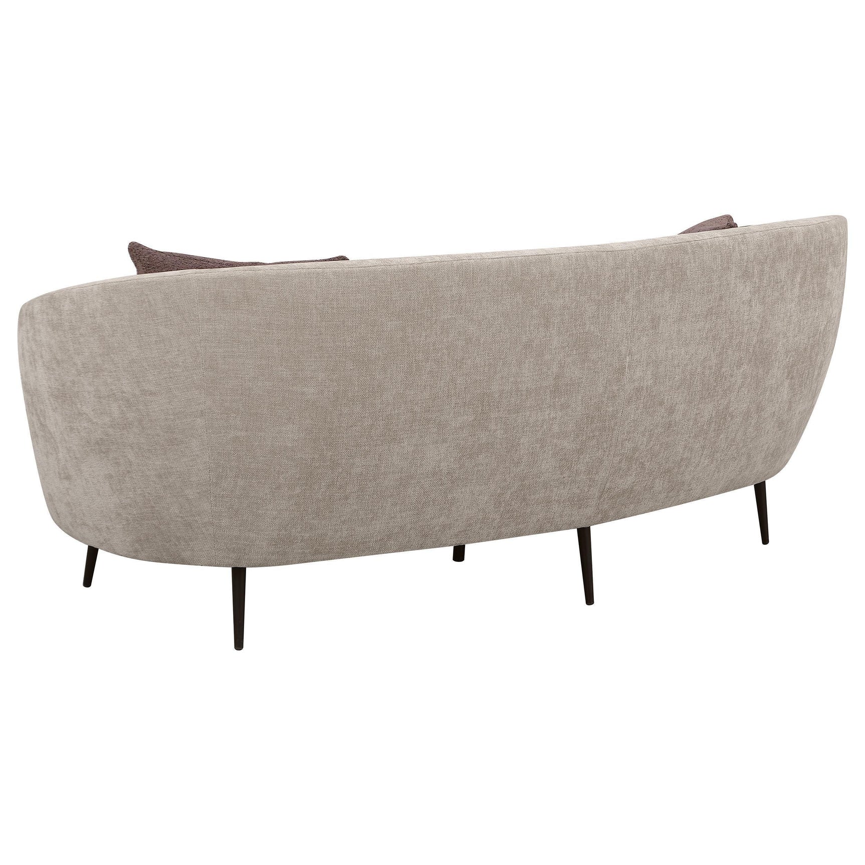 Ellorie Upholstered Channel Back Curved Sofa Beige 504837 - Ella Furniture
