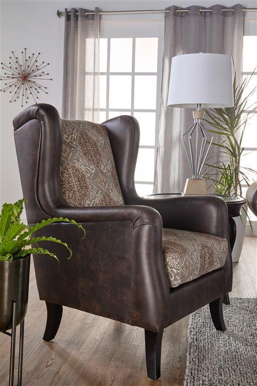 Elmbrook Upholstered Wingback Accent Club Chair Brown 903080 - Ella Furniture