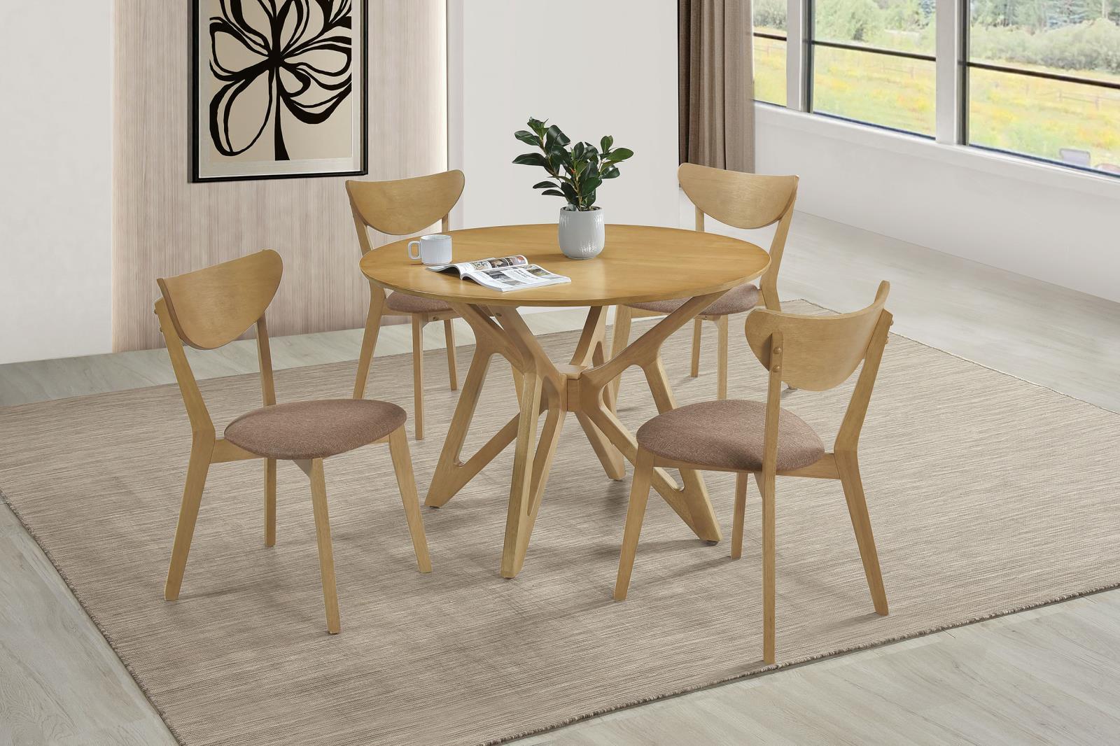 Elowen Dining Side Chair Light Walnut And Brown (Set Of 2) 108442 - Ella Furniture