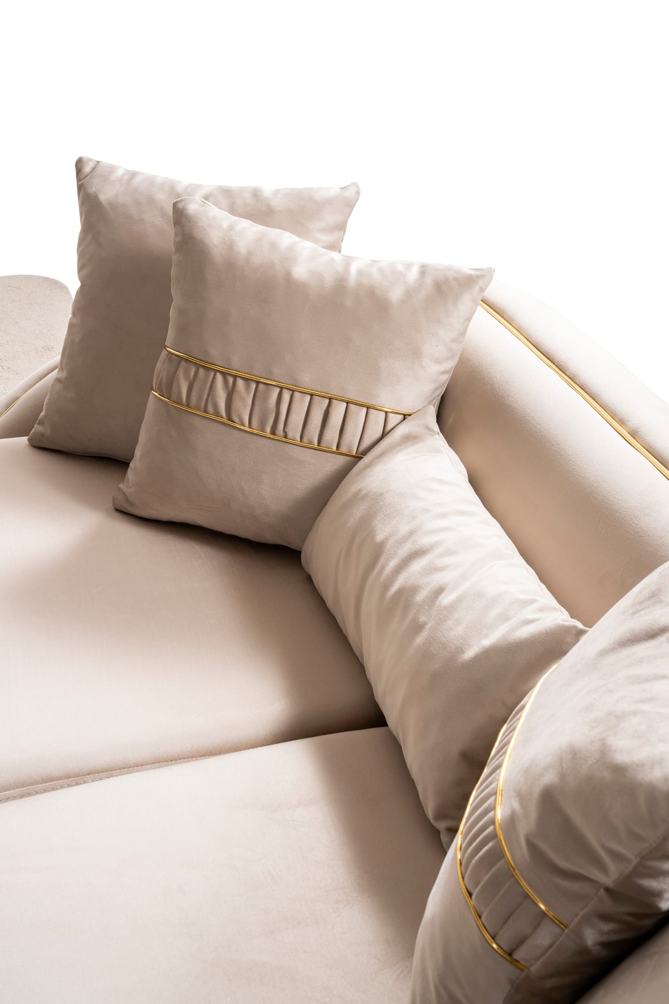 Elysium Sofa, Loveseat, and Chair Set with Sculptural Curved Silhouettes view 9