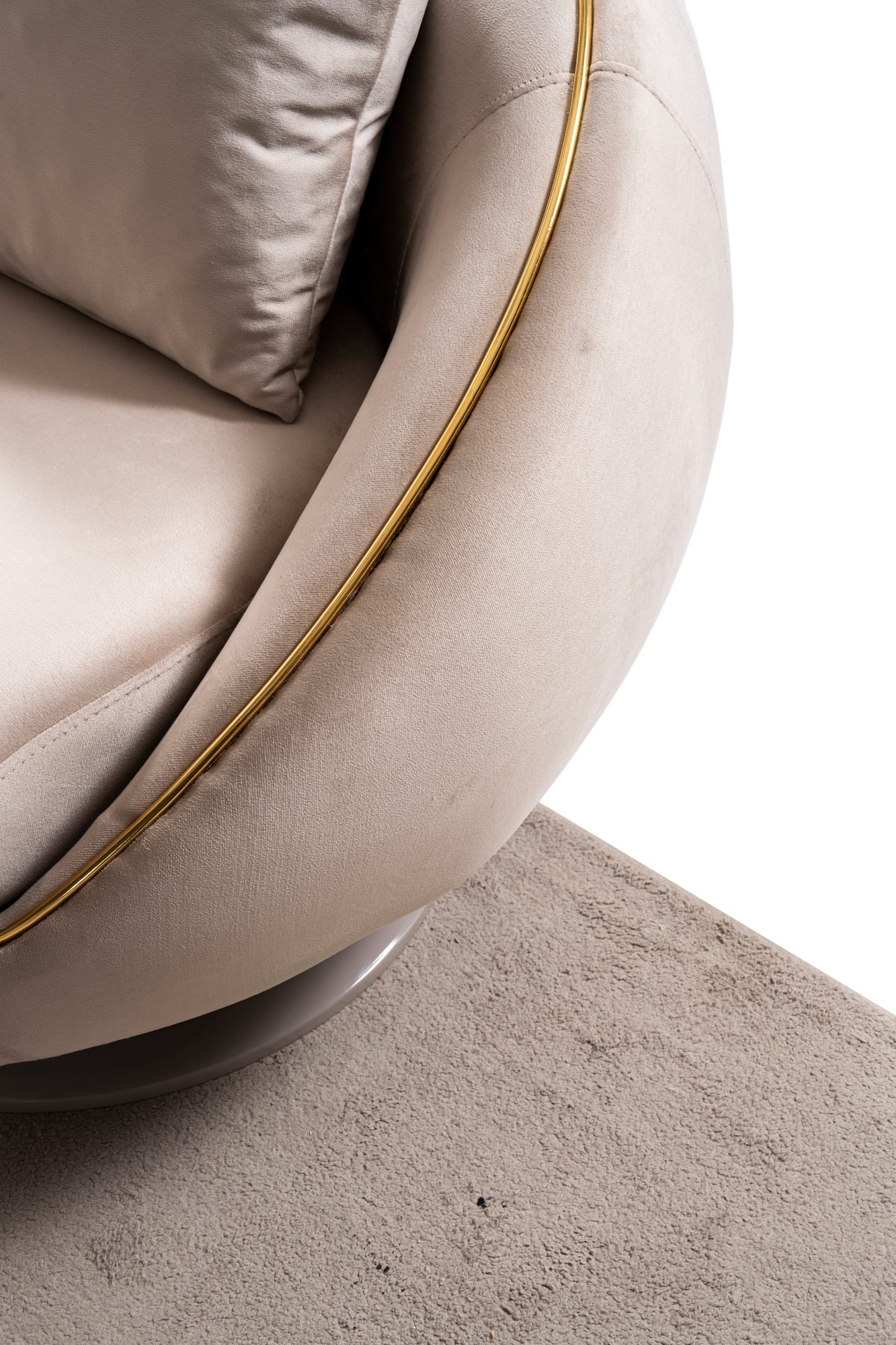 Elysium Sofa, Loveseat, and Chair Set with Sculptural Curved Silhouettes view 20