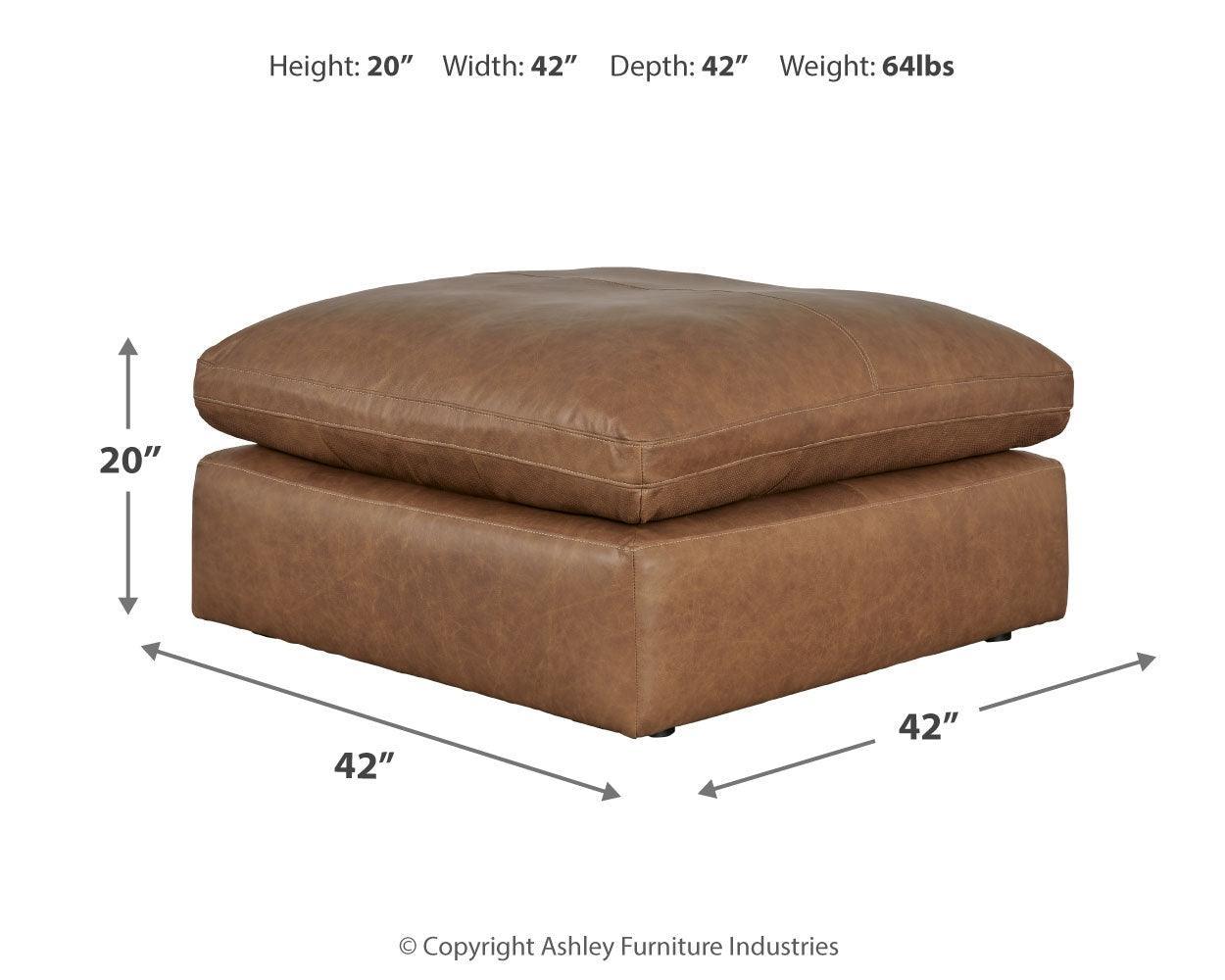 Emilia Caramel 5-Piece Sectional With Ottoman - Ella Furniture