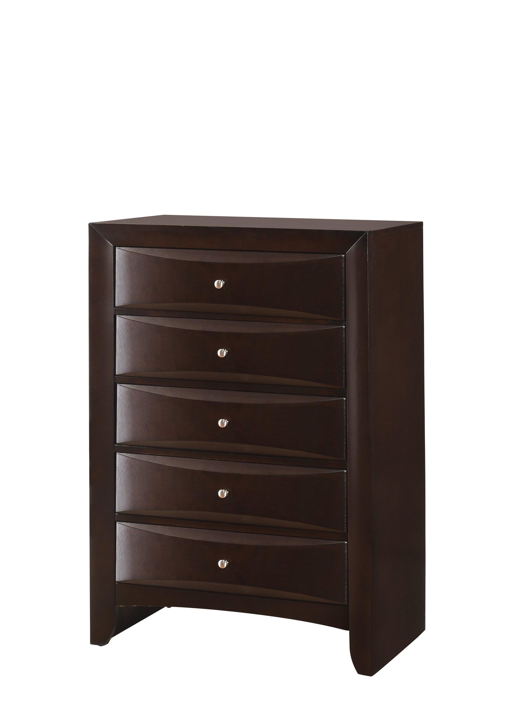 Emily Dresser Dark Cherry, Sleek And Modern Wood, 8 Drawers - Ella Furniture