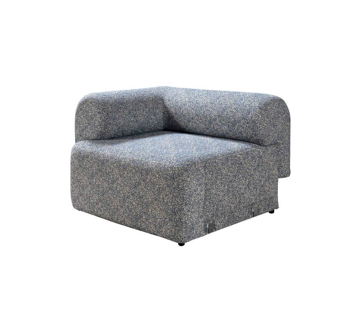 Esmeralda Blue Boucle 3-Piece Curved Sectional - Ella Furniture
