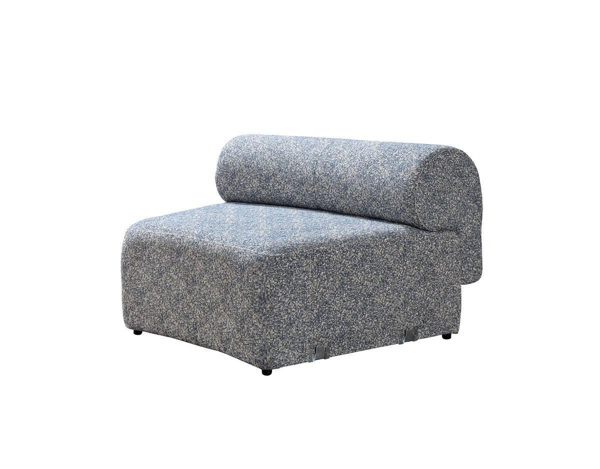 Esmeralda Blue Boucle 3-Piece Curved Sectional - Ella Furniture