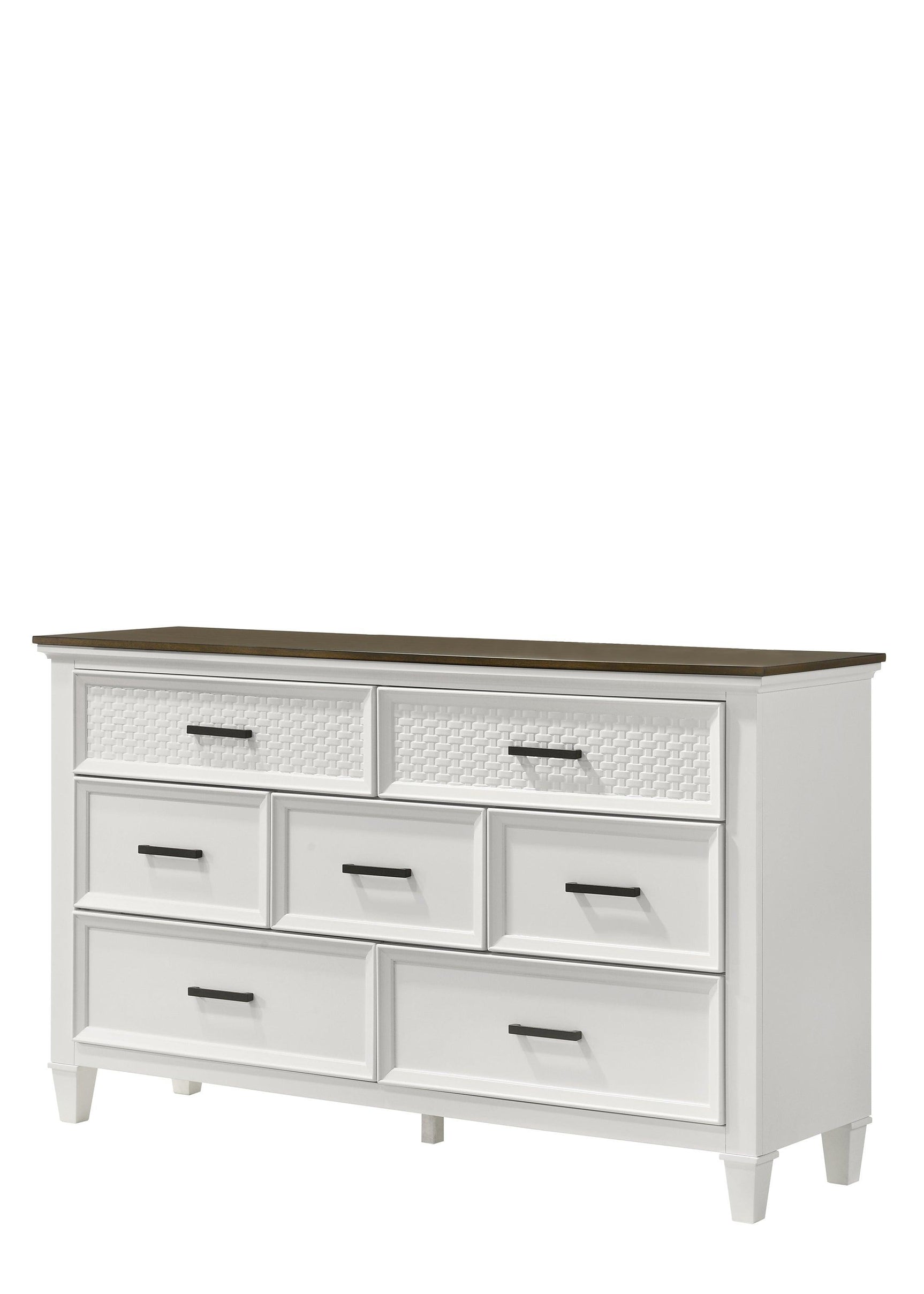 Everdeen Nutmeg/White Modern Contemporary Solid Wood 5-Drawers Chest - Ella Furniture