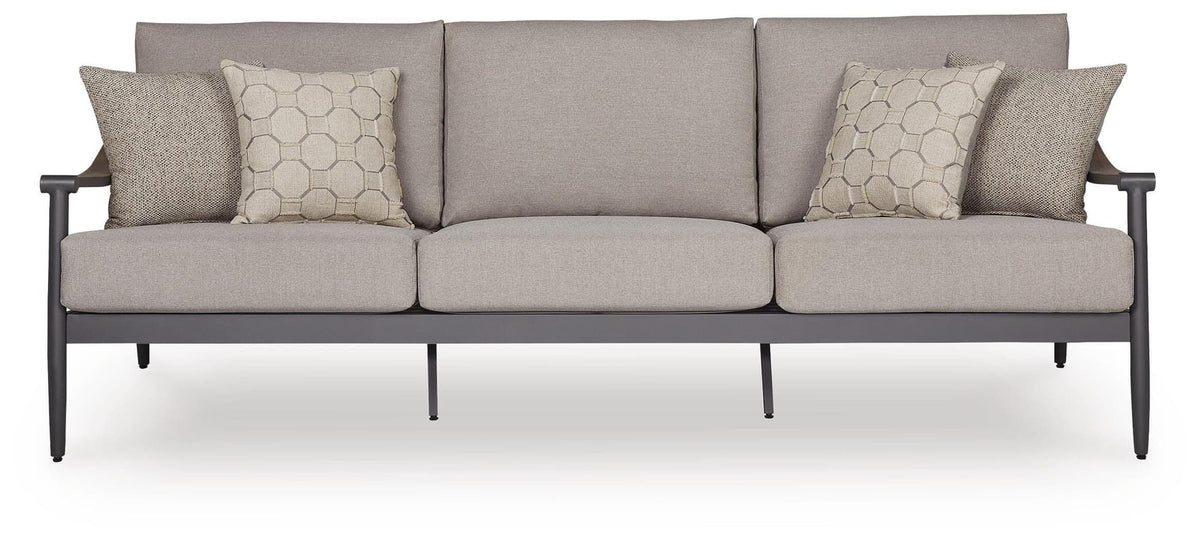 Ocean Gray Outdoor Sofa and Loveseat Set — front view