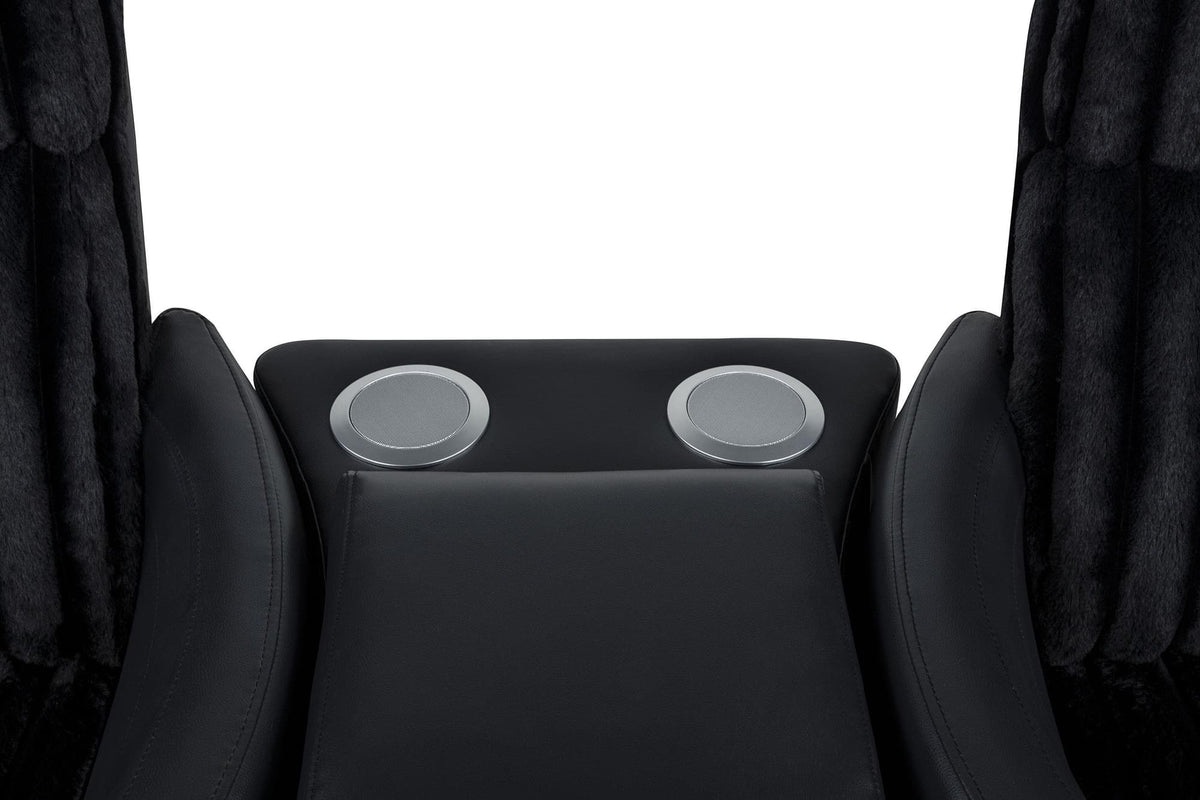 Madden Faux Leather Bluetooth Audio Console with Power Outlet Black — product image 13