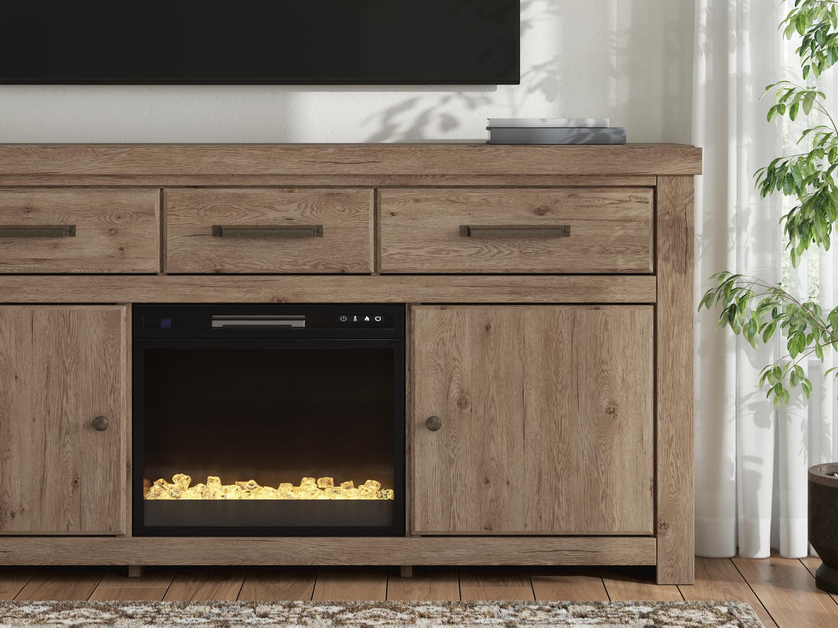 Garistyn Brown 73" TV Stand with Electric Fireplace — product image 4