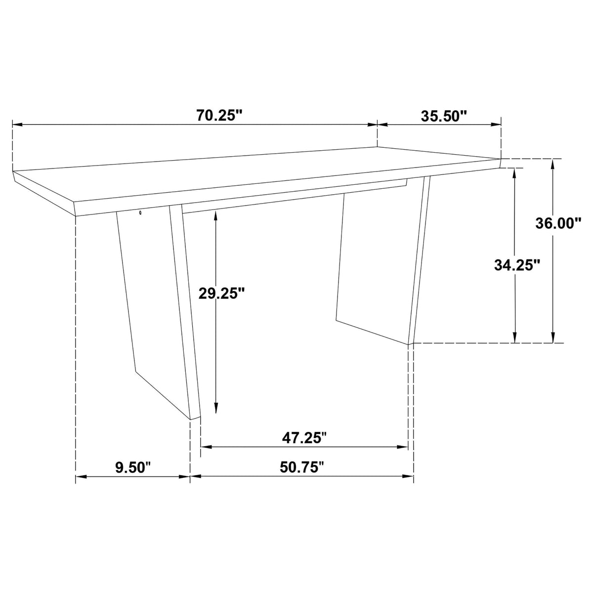 Decker 7-Piece 70-Inch Counter Height Dining Set Black and Walnut — product image 14