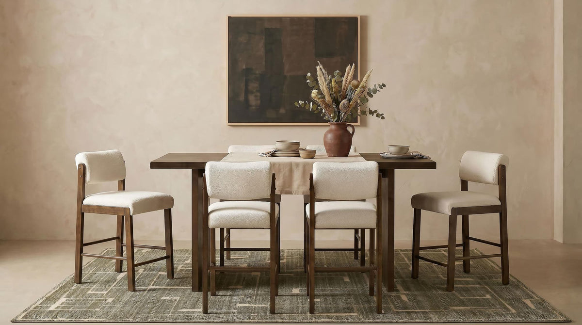 Decker 7-Piece 70-Inch Counter Height Dining Set Cream and Walnut — product view