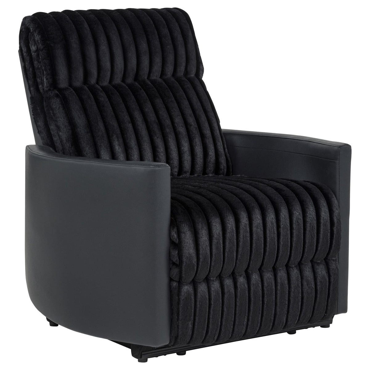 Madden Corduroy Upholstered Track Arm Manual Recliner Black — product view
