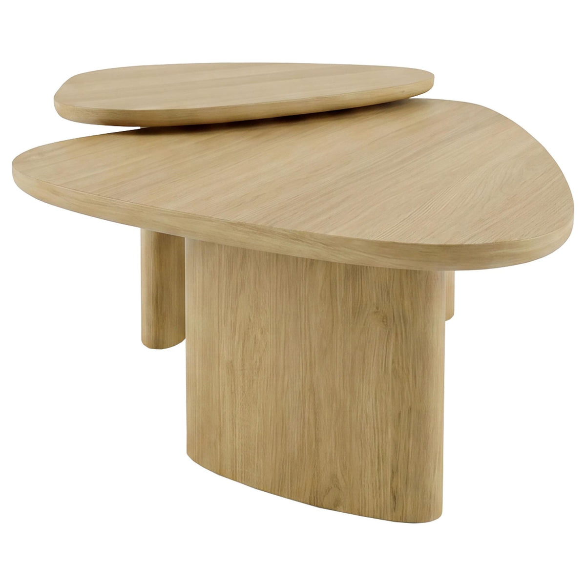Lester 2-Piece Triangular Nesting Coffee Table Set Honey Oak — product image 5