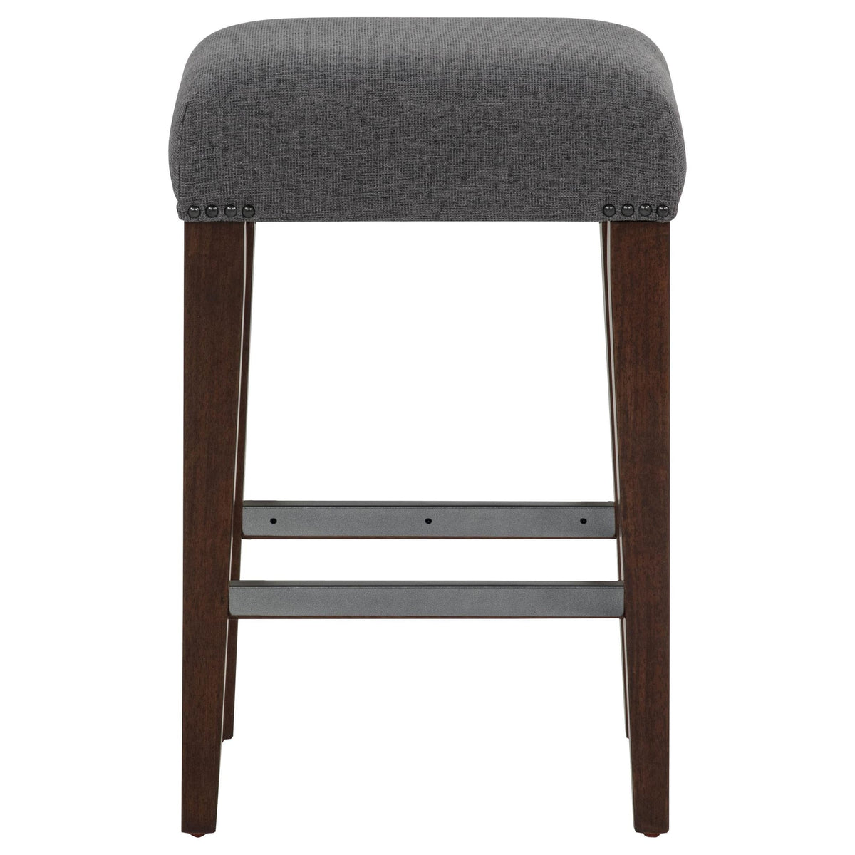 Naser Upholstered Counter Stool Grey and Dark Walnut Set of 2 — product image 3
