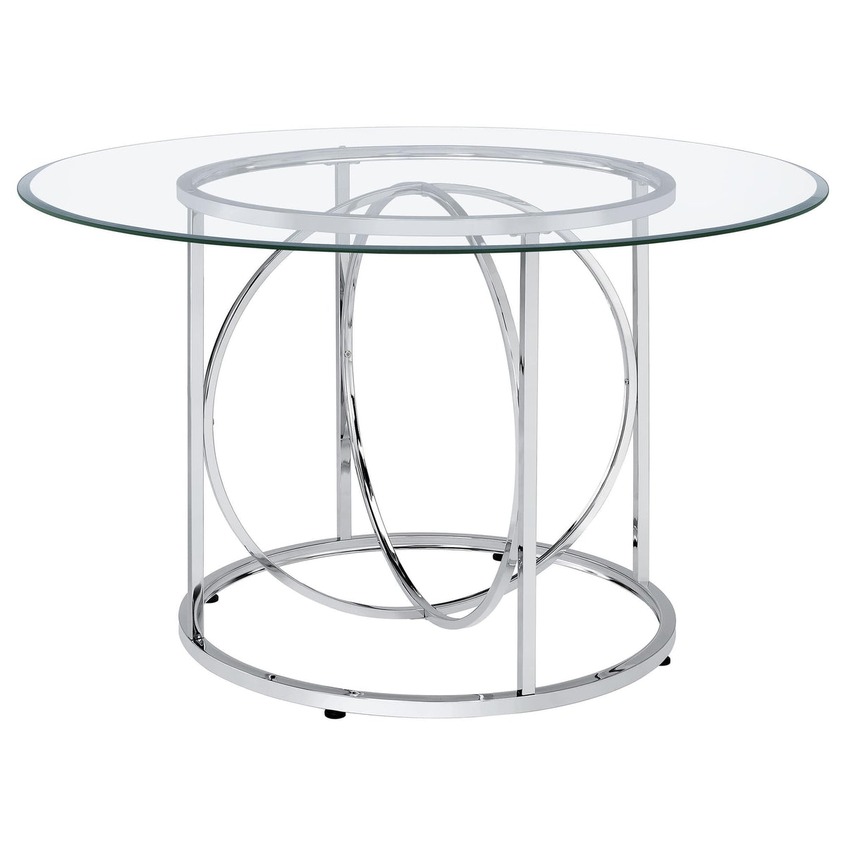 Levy 48-inch Round Glass Top Dining Table Chrome — product image 3
