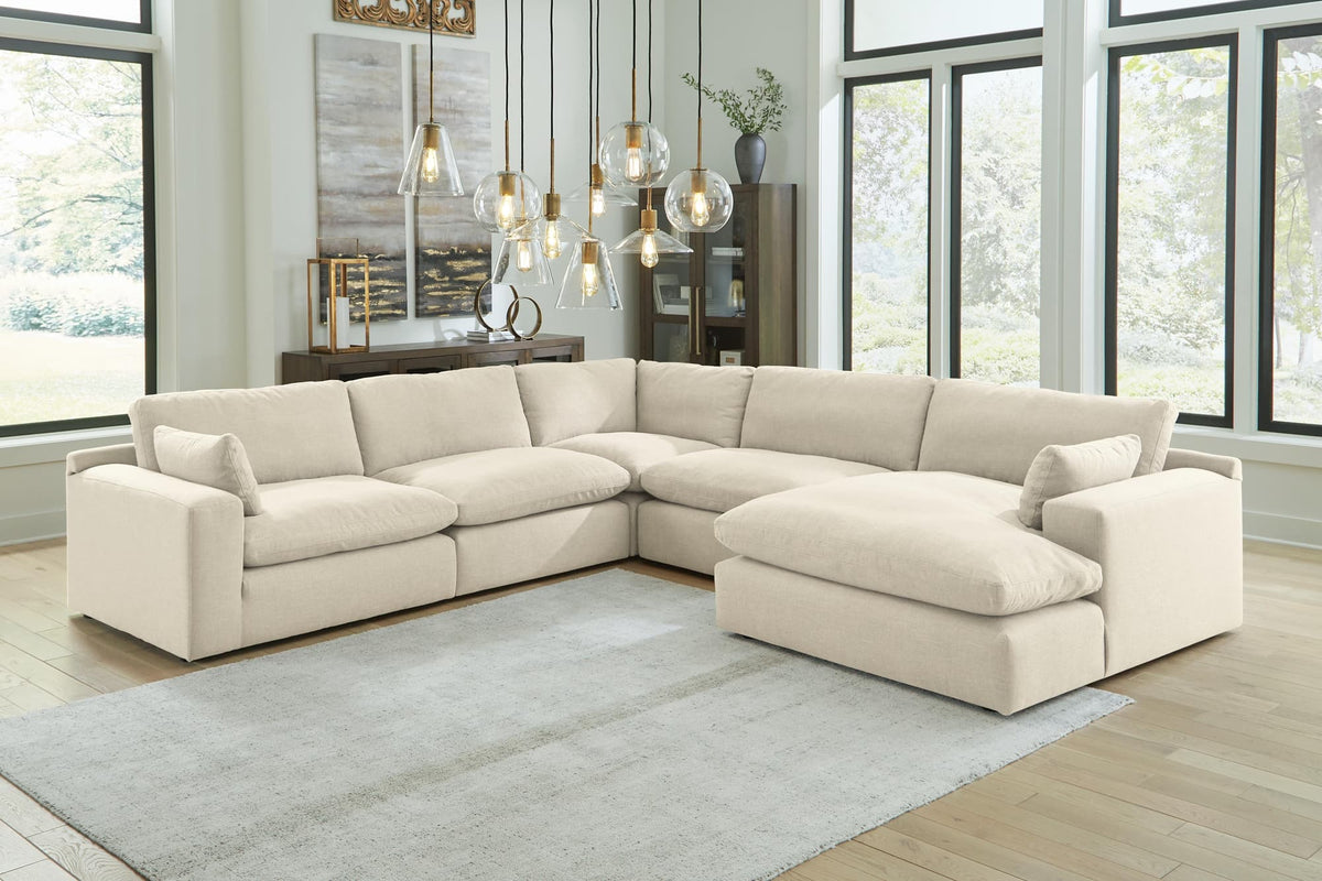 Elyza Linen 5-Piece Sectional with Ottoman — product view