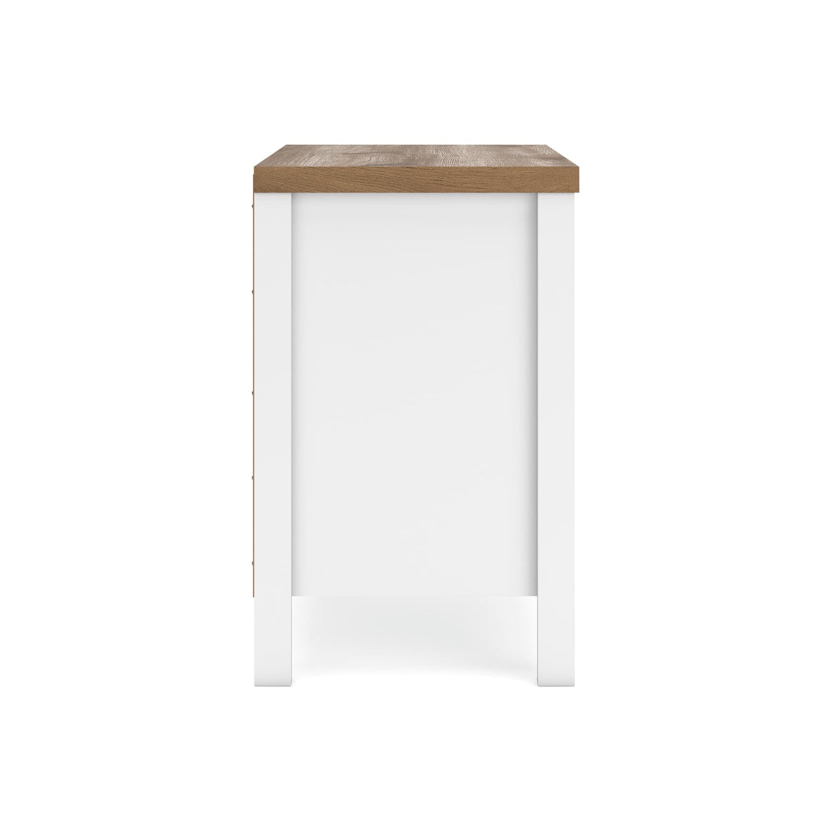 Kerisden White/Brown Nightstand — side view