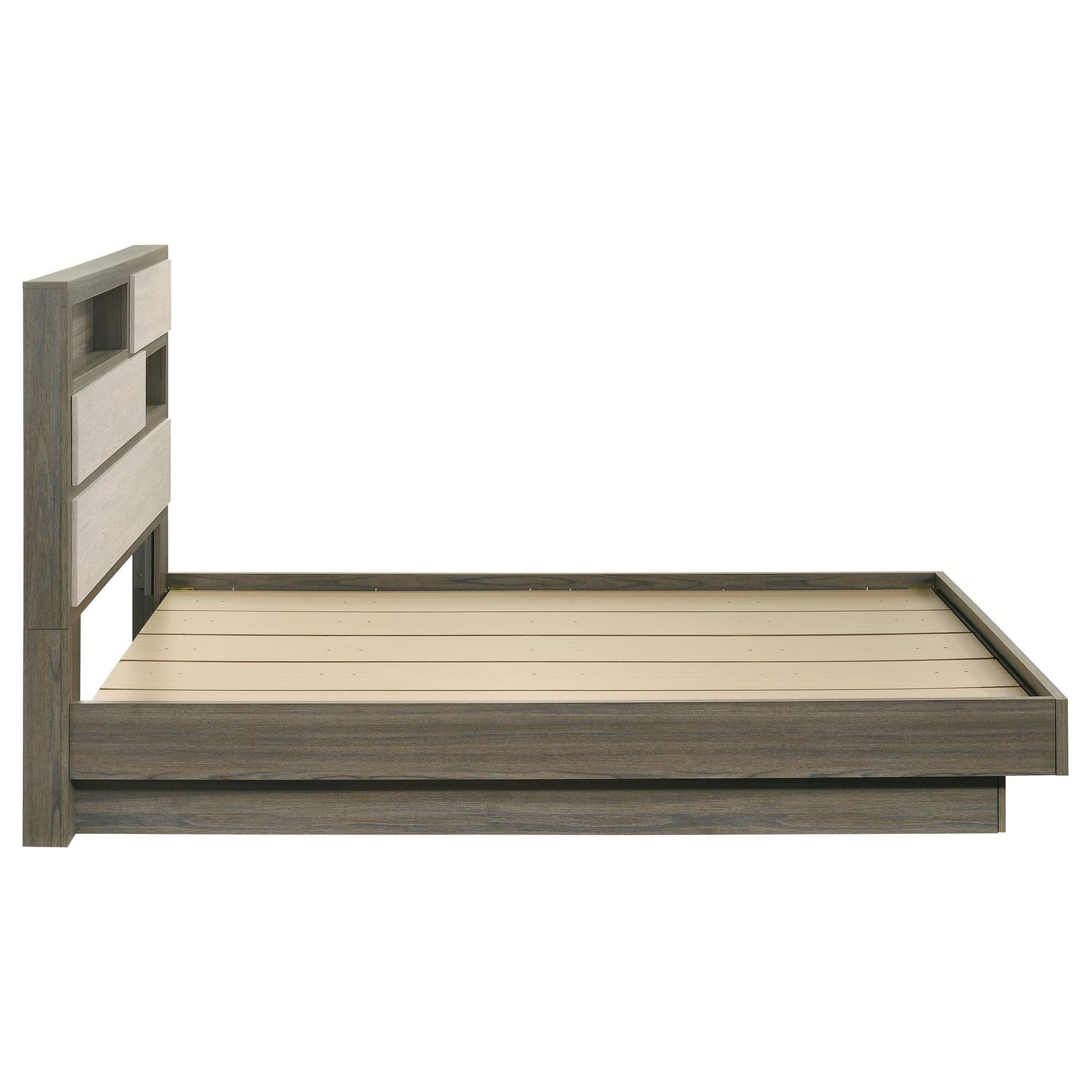 Fenwick Queen Bed Bookcase Headboard Grey Oak view 6
