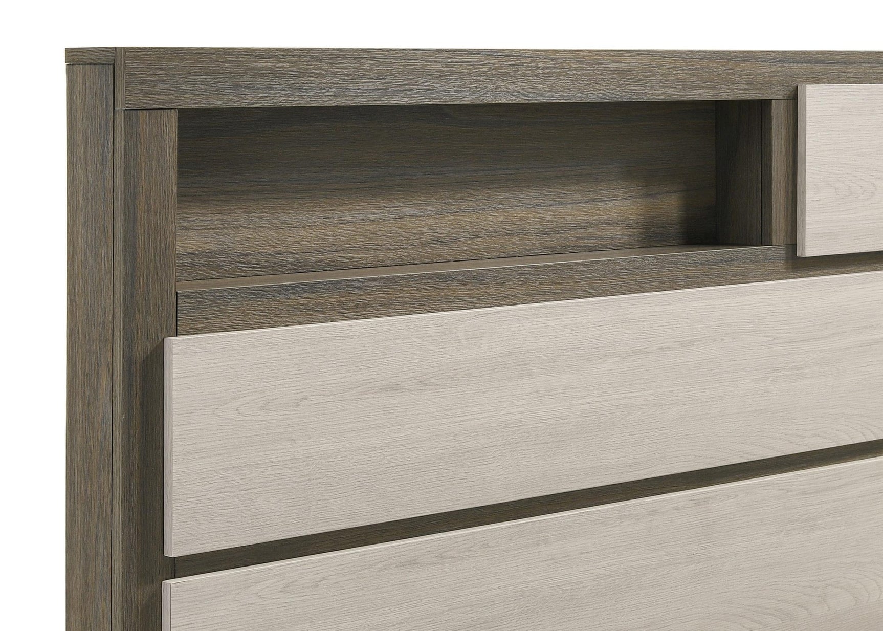 Fenwick Queen Bed Bookcase Headboard Grey Oak view 7