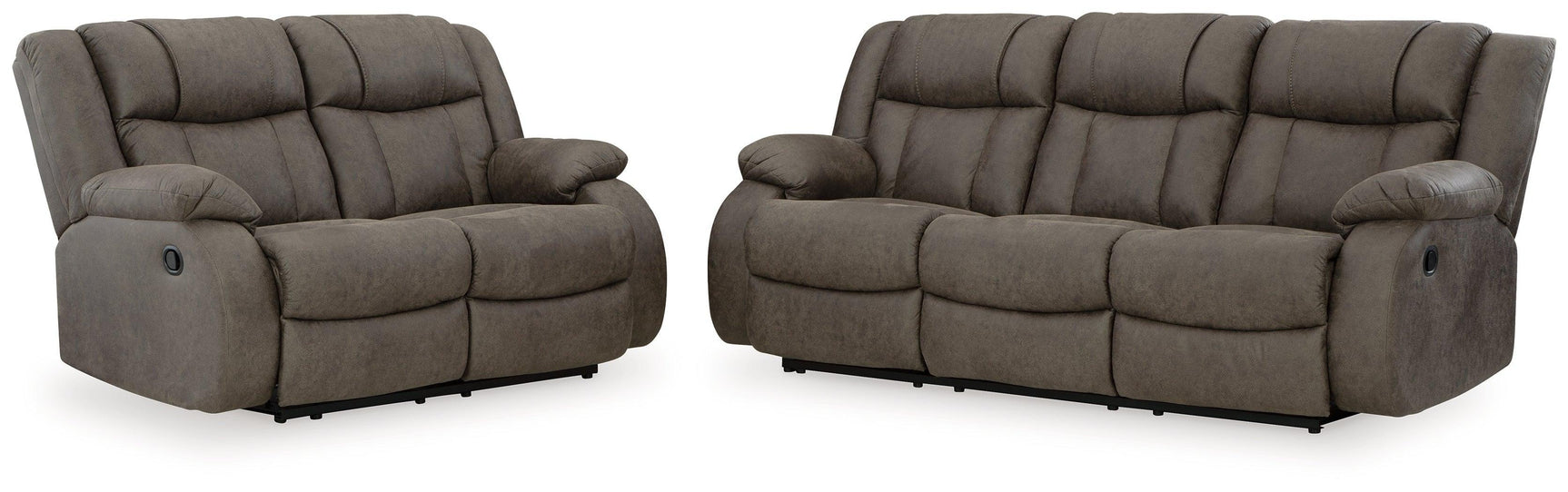 First Gunmetal Base Sofa And Loveseat - Ella Furniture