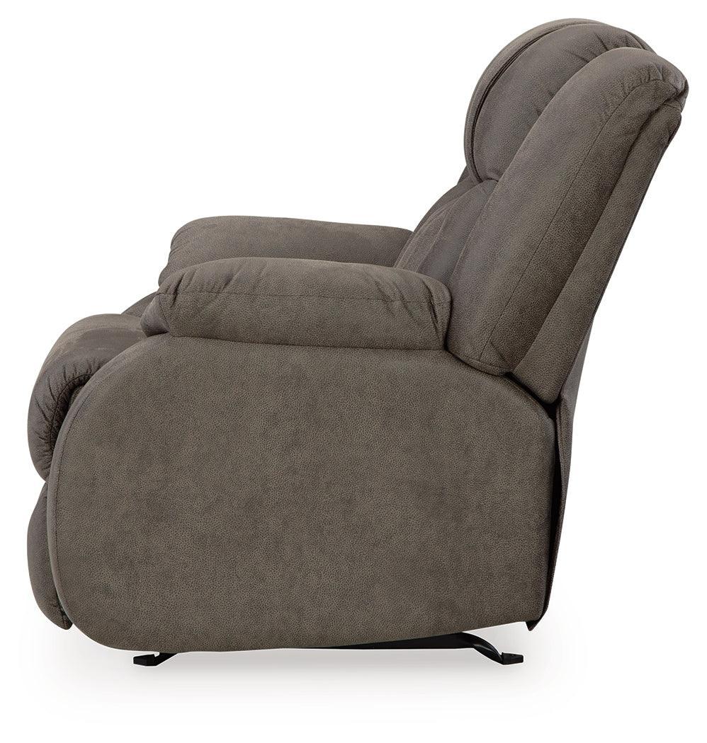 First Gunmetal Base Sofa, Loveseat And Recliner - Ella Furniture