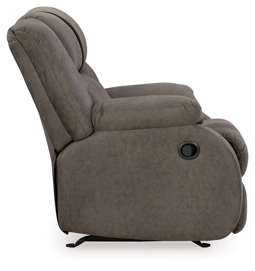 First Gunmetal Base Sofa, Loveseat And Recliner - Ella Furniture