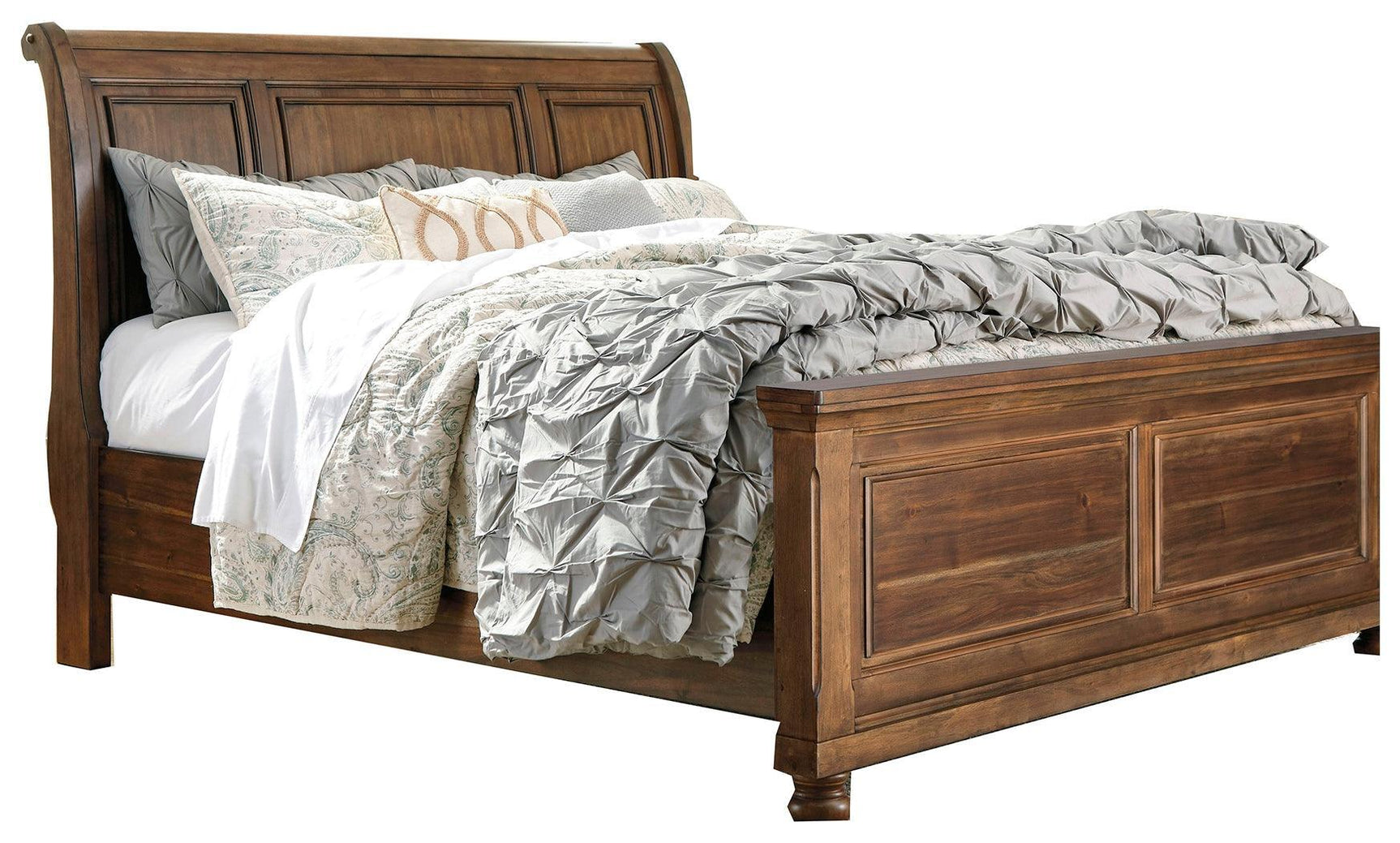Flynnter Medium Brown Panel 2 Storage Bedroom Set - Ella Furniture