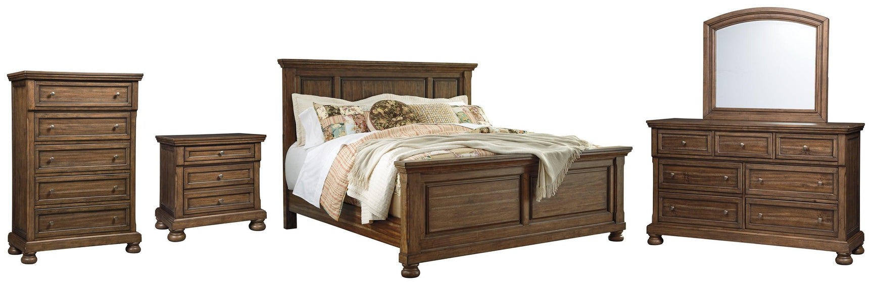 Flynnter Medium Brown Panel Bedroom Set - Ella Furniture
