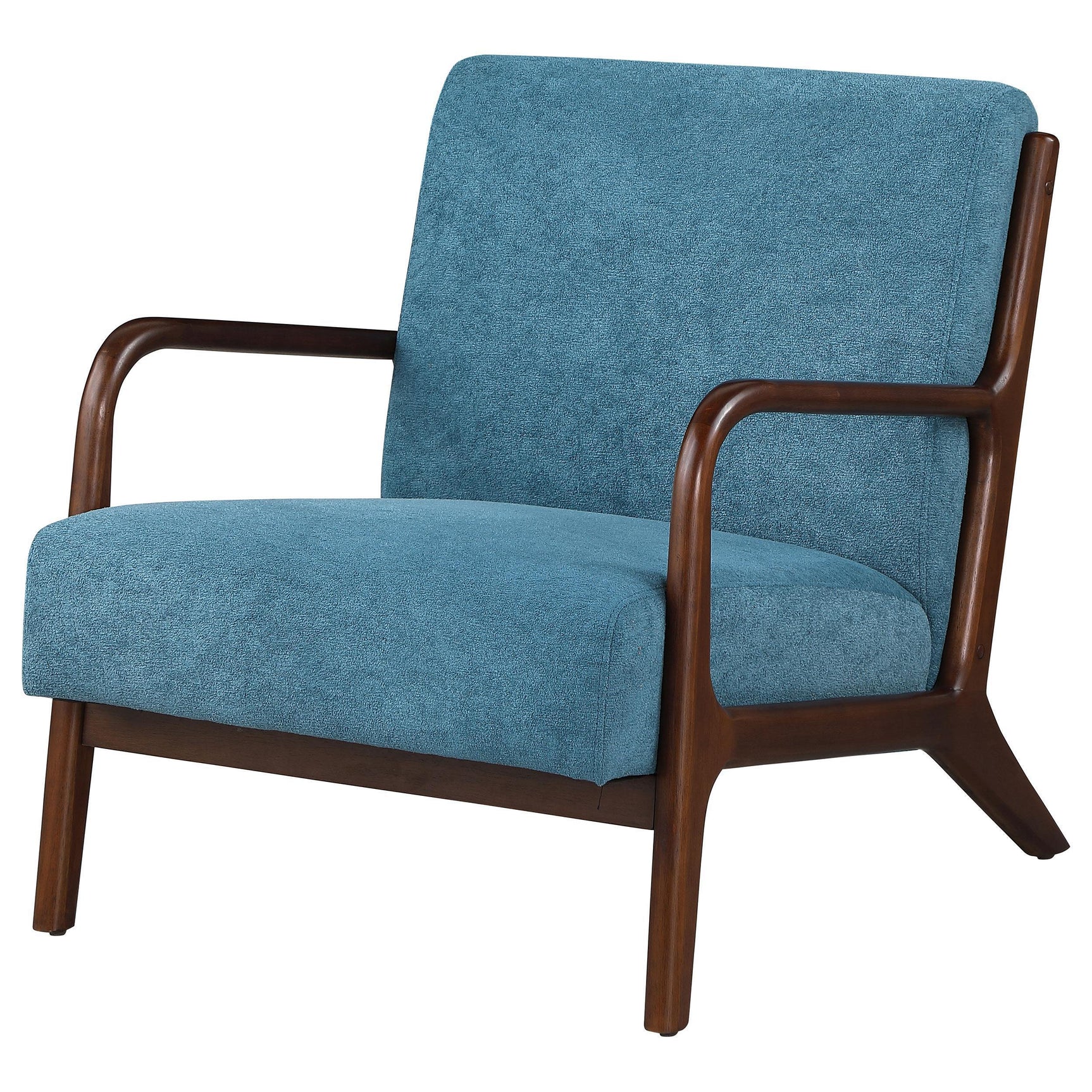 Foster Upholstered Wood Frame Accent Chair Peacock Blue 902272 - Ella Furniture