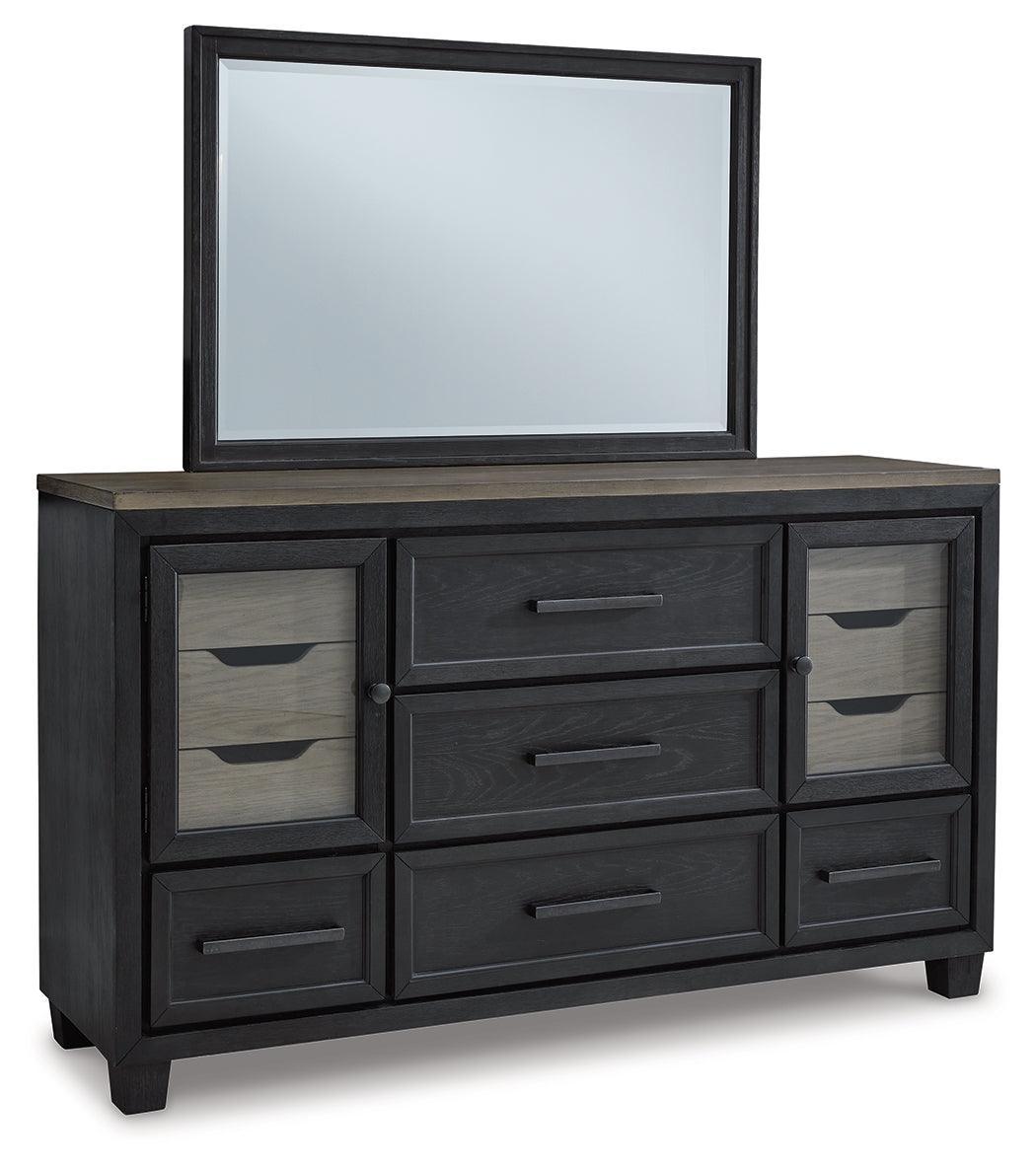 Foyland Black/brown Panel Storage Bedroom Set - Ella Furniture