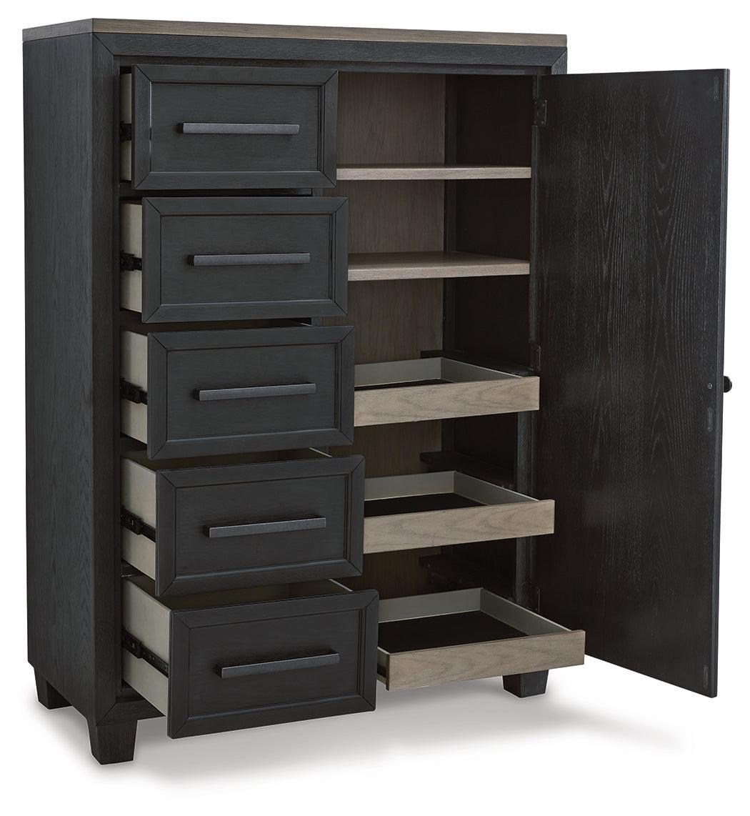 Foyland Black/brown Panel Storage Bedroom Set - Ella Furniture