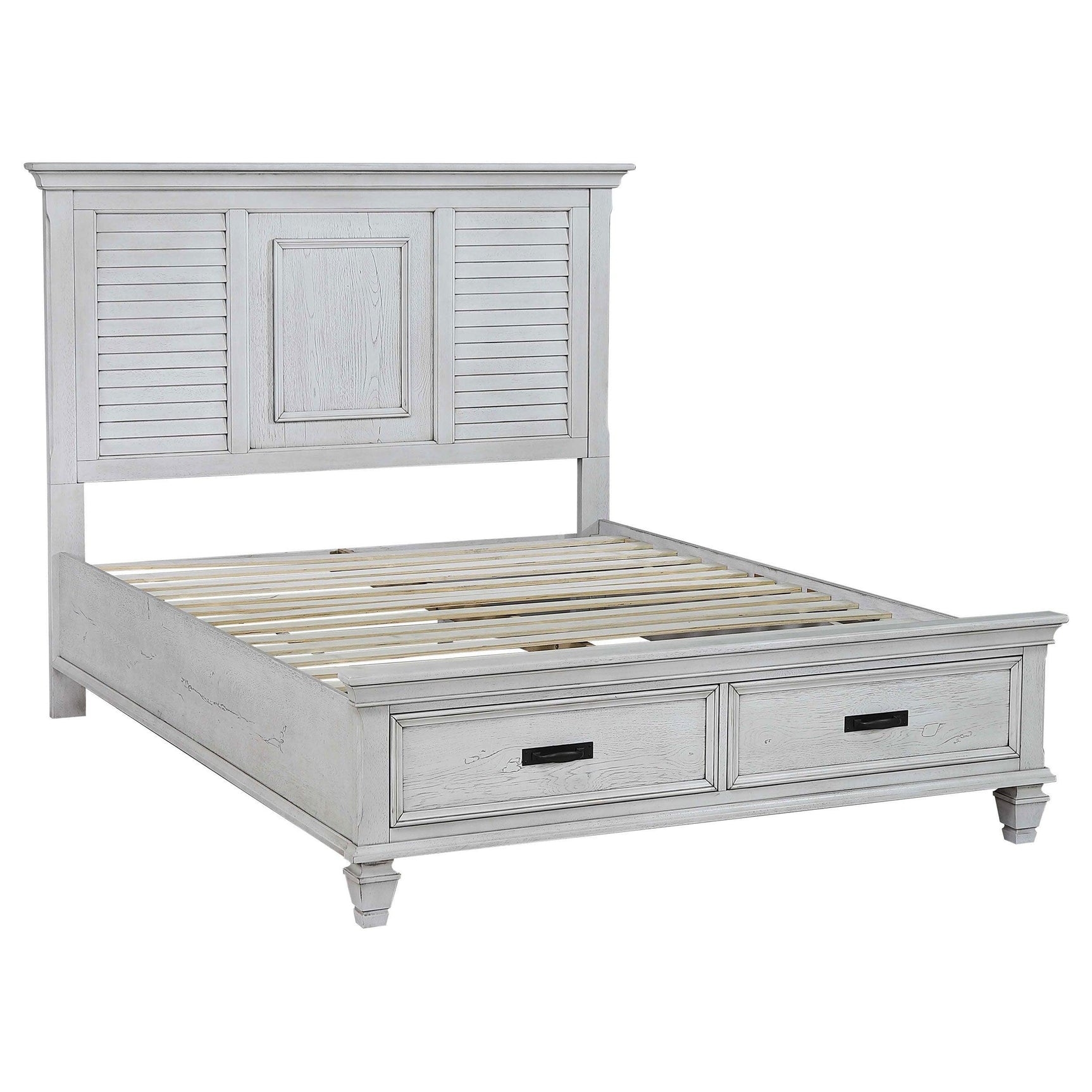 Franco Antique White Storage Bedroom Set - Ella Furniture