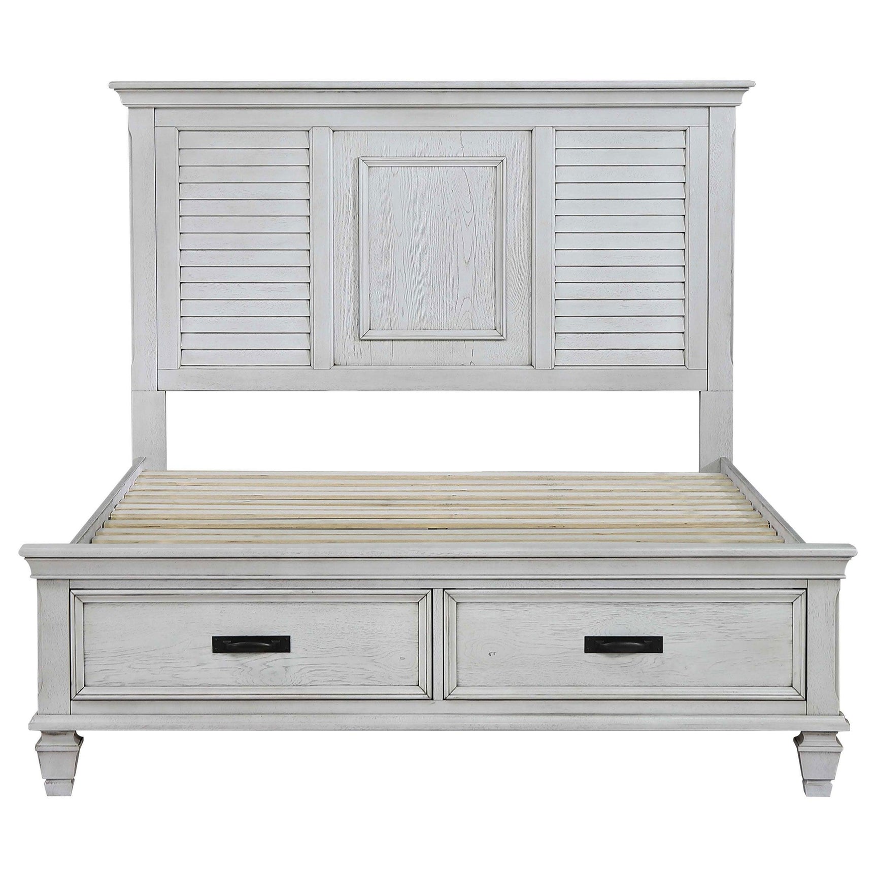 Franco Antique White Storage Bedroom Set - Ella Furniture